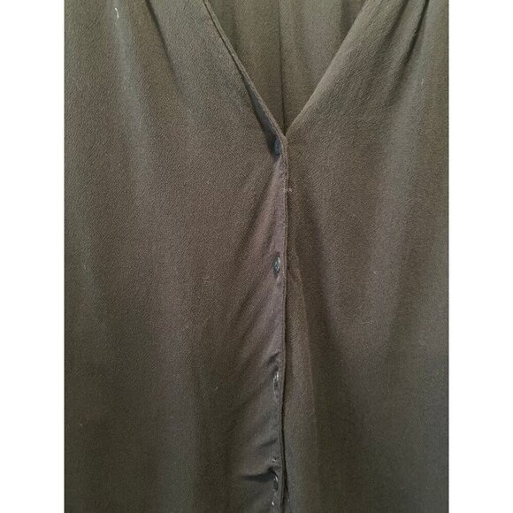 Old Navy XXL Black Button Front V-Neck Blouse - Picture 3 of 7